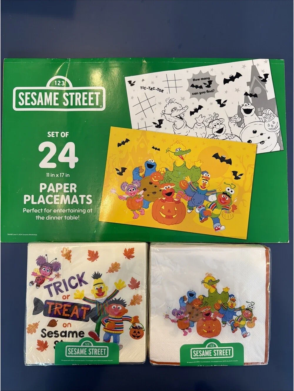 New Sesame Street Halloween Paper Placemats And Napkins New